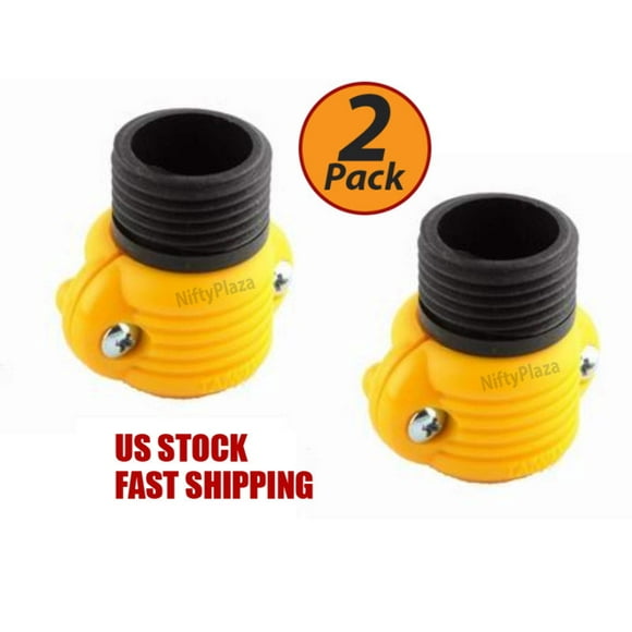 2 Pack - 5/8" x 3/4" Hose Connector Male Lawn and garden Hose repair made easy