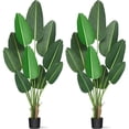 thumbnail image 1 of 2 Pack 5 Feet Artificial Tree with 8 Trunks, 60 inch Faux Plant Artificial Banana Tree with Pot, 1 of 2