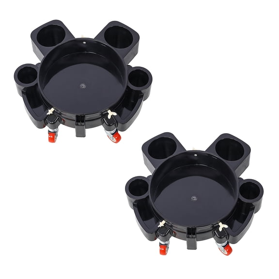 2-Pack 5 Gallon Bucket Dolly with 5 Swivel Casters - Removable Rolling Design for Smoother Maneuvering - Professional Car Wash & Detailing Accessory