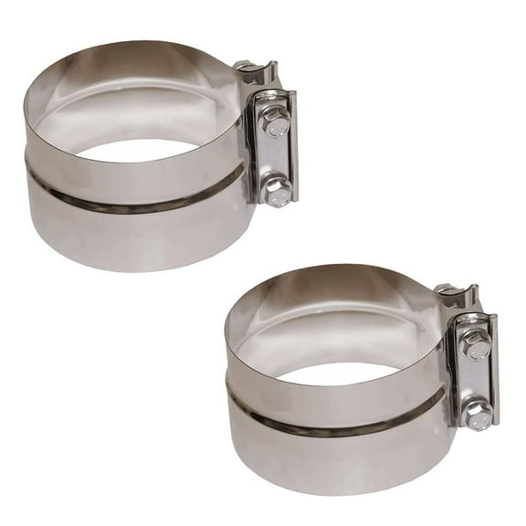2 Pack 5" Stepped Stainless Steel Exhaust Clamp Butt Joint Band Clamp Sleeve Coupler for Pipes Replace EC50PLS-R, Donaldson J009624 KYX005833, Freightliner ABP N35 50PLS