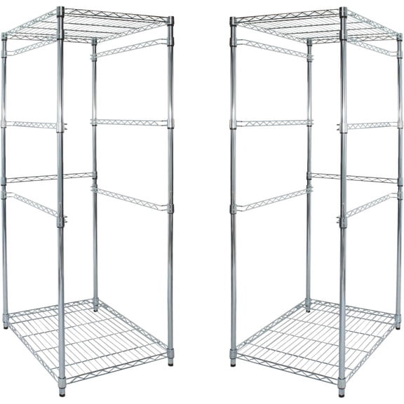 2 Pack 5-Tier Steel Tote Rack - Maximize Space, Declutter, Organization, NSF Certified, Bin Storage for Garage, Pantry, Kitchen, Workspace, 5 Shelves, 31 x 23 x 68, Zinc