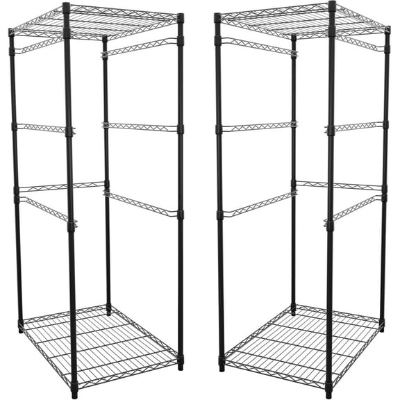 2 Pack 5-Tier Steel Tote Rack - Maximize Space, Declutter, Organization, NSF Certified, Bin Storage for Garage, Pantry, Kitchen, Workspace, 5 Shelves, 31 x 23 x 68, Black