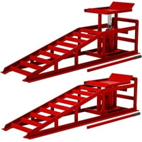 2-Pack 5-Ton Hydraulic Car Ramps, Adjustable Vehicle Lift System (11.61"-16.21") for Trucks, SUVs & Garage Use