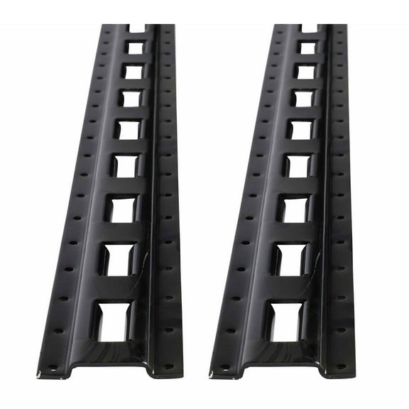 (2 Pack) 5' Vertical E-Track Tie-Down Rail - Made in USA | Black Powder Coated Steel, Bolt-On Tie Down Rail for Cargo on Pickups, Trucks, Trailers, Vans