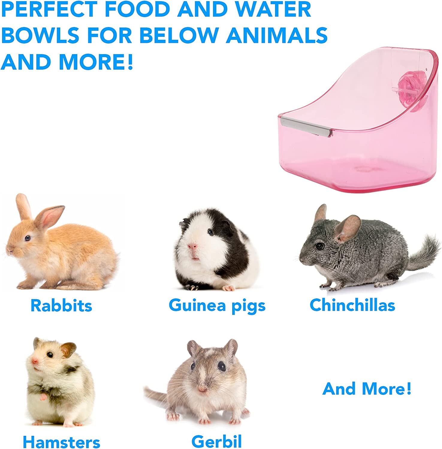 2 Pack 5 X 3 3 4 X 4 Pink Food And Water Bowl For Rabbit 2-pack-5-x-3-3-4-x-4-pink-food-and-water-bowl-for-rabbit