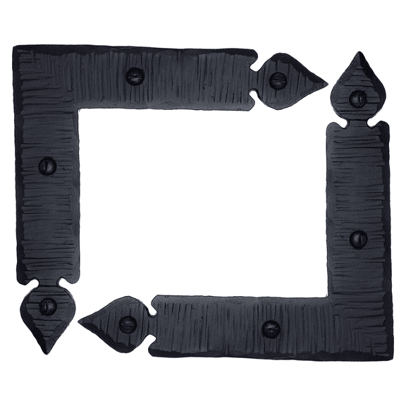 2 Pack 5 inch Decorative Corner Brackets Black L Bracket Decorative Corner Brackets Flat Angle Bracket Barn Door Hardware Ornamental Brackets The Durango Series by Borderland Rustic Hardware
