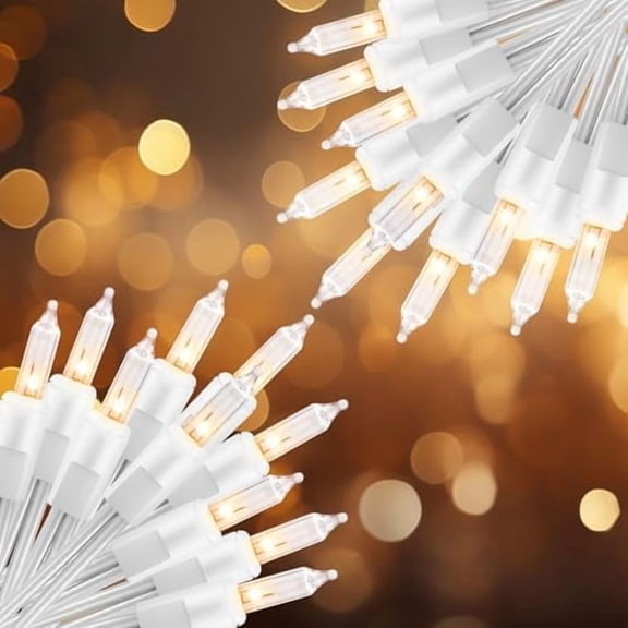2 Pack 50 Count Christmas String Lights Clear Warm White Mini Lights Plug Powered Waterproof for Indoor and Outdoor Use, 12 Feet for Christmas Tree Party, Wedding Holiday Patio Xmas Decorations
