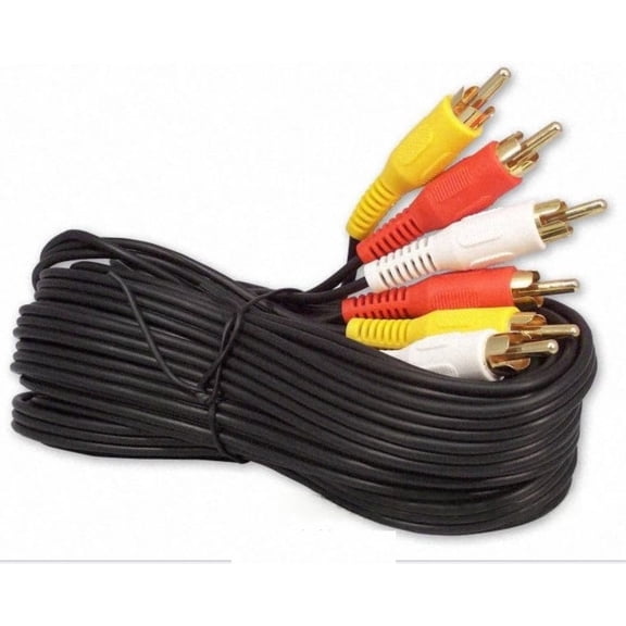 2-Pack 50-Foot RCA Composite AV Cable, Stereo Audio and Video Cable