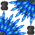 thumbnail image 1 of 2 Pack 50 LED Outdoor Christmas Lights, 16FT Battery Operated Mini String Lights with 8 Modes & Timer, Xmas Tree Lights Waterproof for Patio Garden Party Wedding Holiday Decor, Blue, 1 of 14
