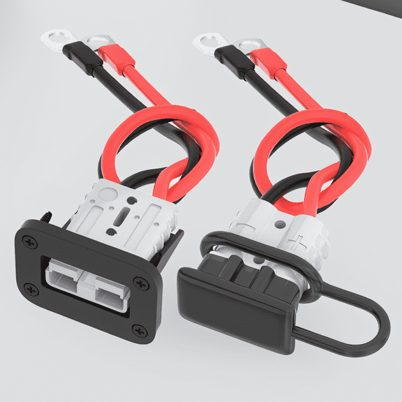 2-Pack 50 Quick Connect Disconnect Connector, 8 AWG 1.3 FT Cable, 6-12 Gauge, 600V, for Car Winch Trailer