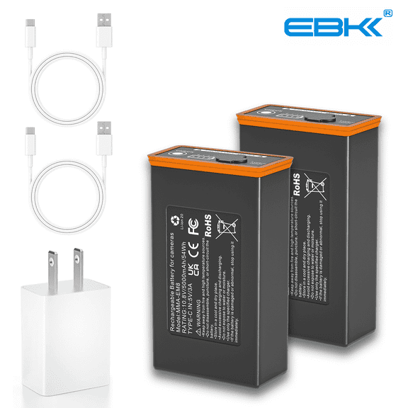 2 Pack 5000Mah battery replacement Compatible for Edge Series Cellular Trail Camera 5000mAh Lithium-Ion Battery Compatible with Moultrie Edge, Edge PRO, Edge 2, Edge 2 PRO 10.8V 54Wh