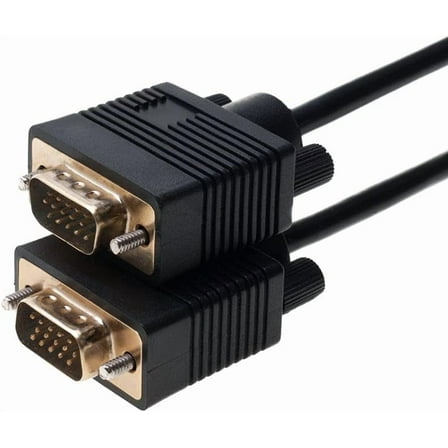 2 Pack 50ft SVGA Video Cable Male to Male VGA to VGA 1080p for PC, Monitor, Projector, CCTV Display Cord