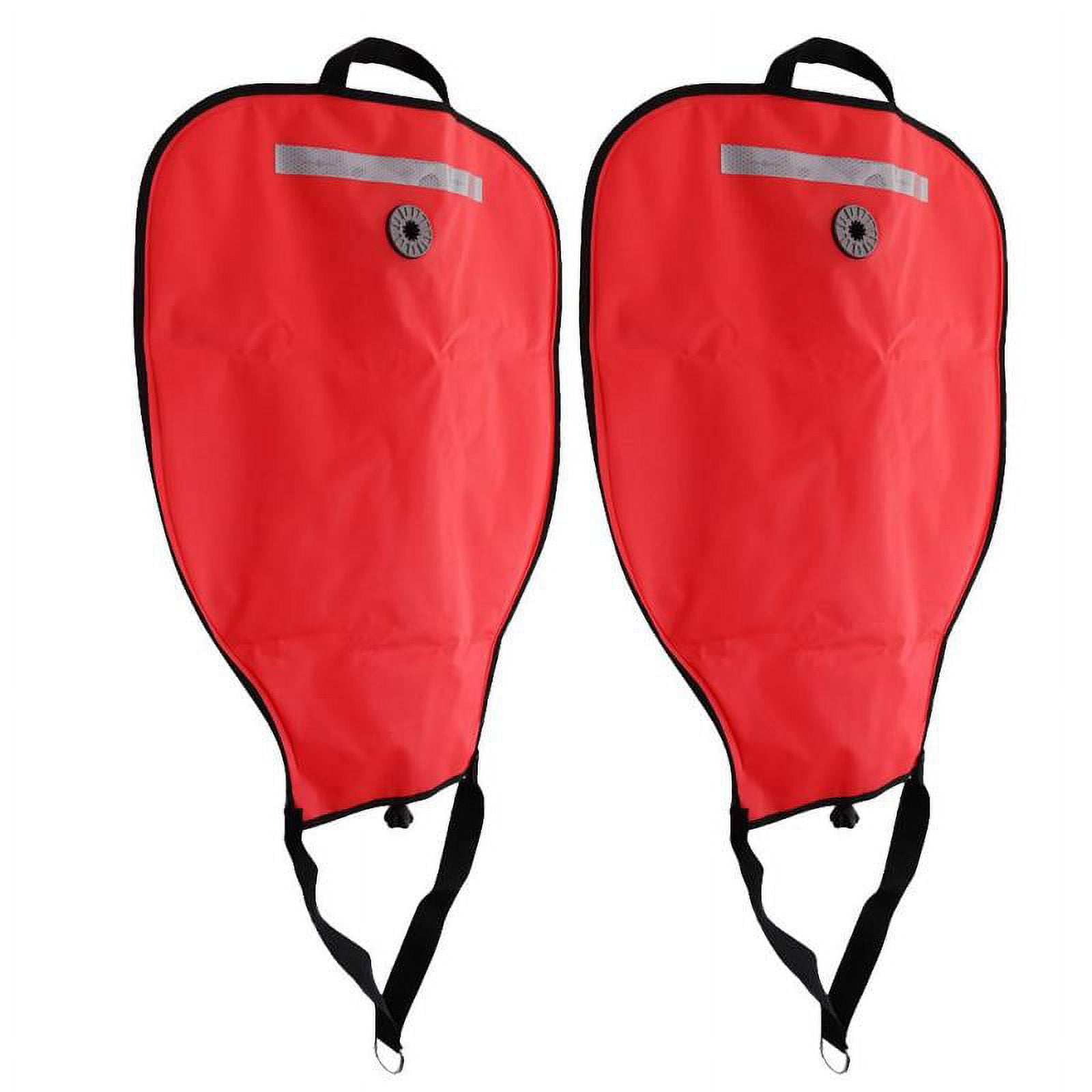 2 Pack 50lbs Strong Underwater Salvage Lift Bag & Dump Red, Scuba Diving / Tech Dive