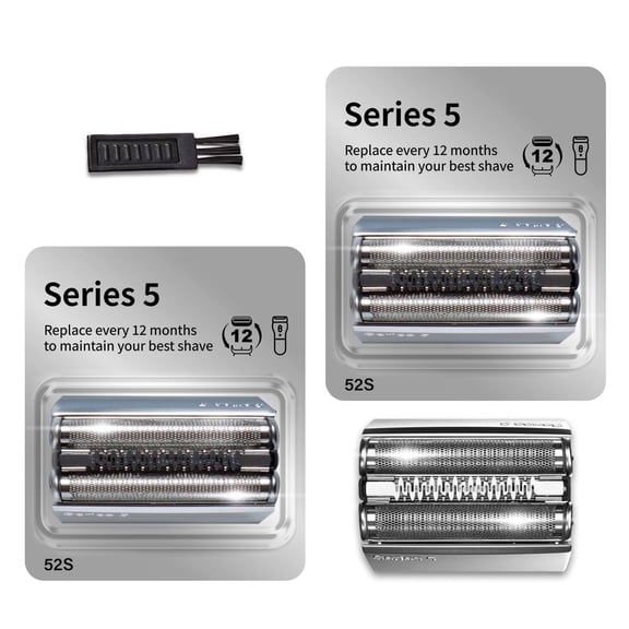 2-Pack 52S Replacement Heads for Series 5, Compatible with Shaver Models 5090/5190cc, 5040/5140s, 5030s, 5147s, 5145s, 5195cc, 5197cc,Silver