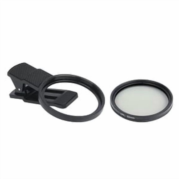 2 Pack 52mm Phone Camera Lens Kit, Universal Clip-On CPL Polarizing Filter with Adapter & Protective Case, Mobile Photography Accessory