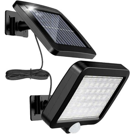 2 Pack 56 LED Solar Lights Outdoor with Motion Sensor, IP65 Waterproof, 120 Degree Lighting Angle, with 5m Cable
