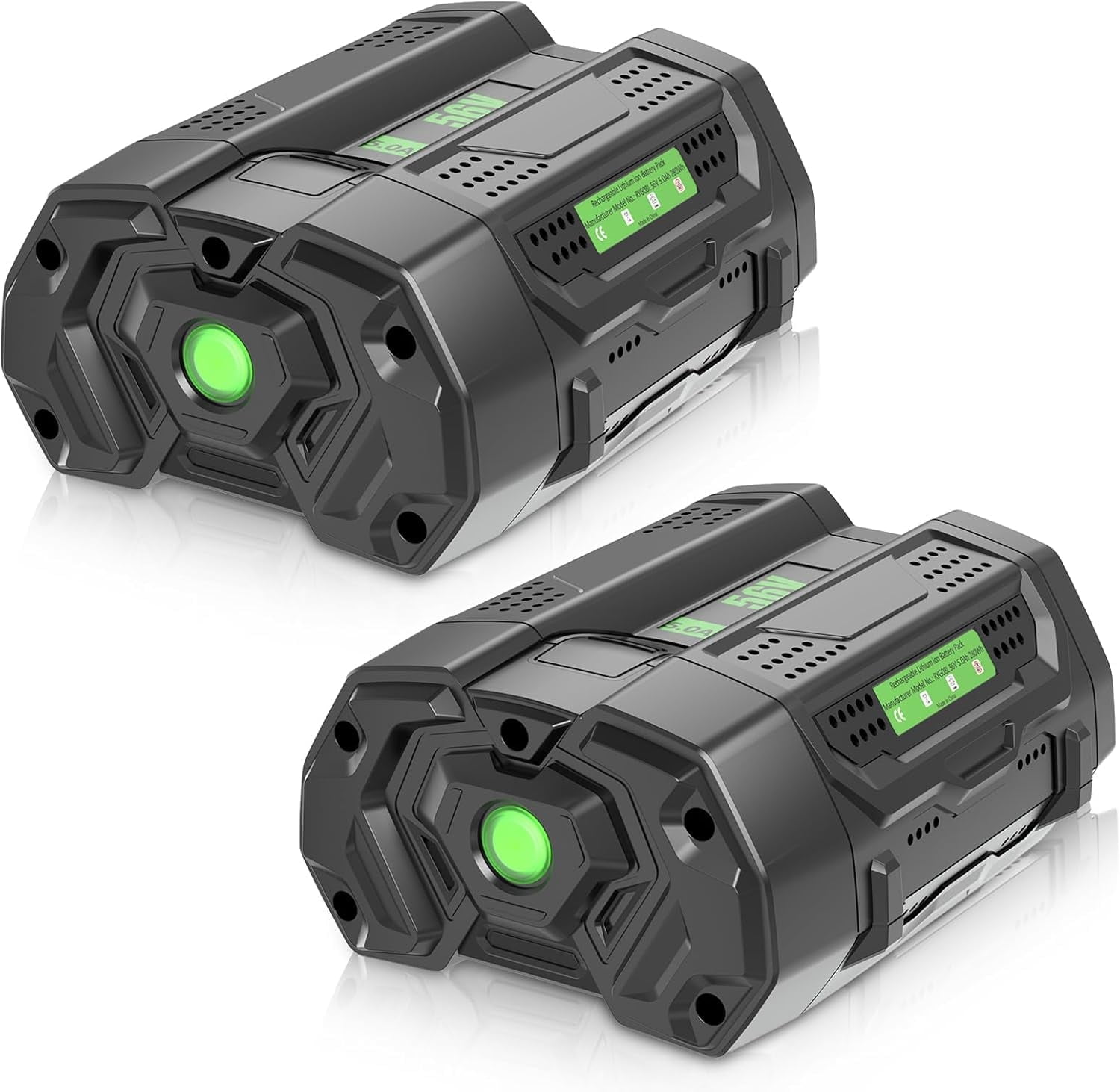 2 Pack 56 Volt 5000mAh High Capacity Replacement for EGO 56V Battery Compatible with EGO Battery Lithium Power Tools Compatible with BA2800 BA4200 BA4200T BA1400 BA1400T BA2240 Cordless Tool