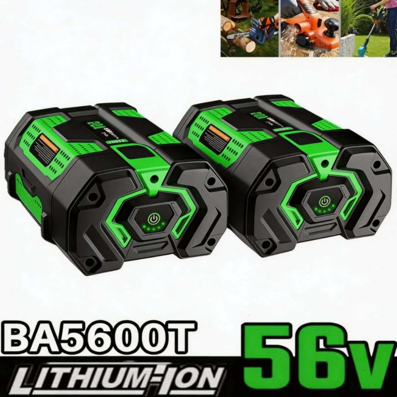 2 Pack 56V 5.0Ah Battery Replacement for EGO Batteries BA2800T BA4200T BA1400T