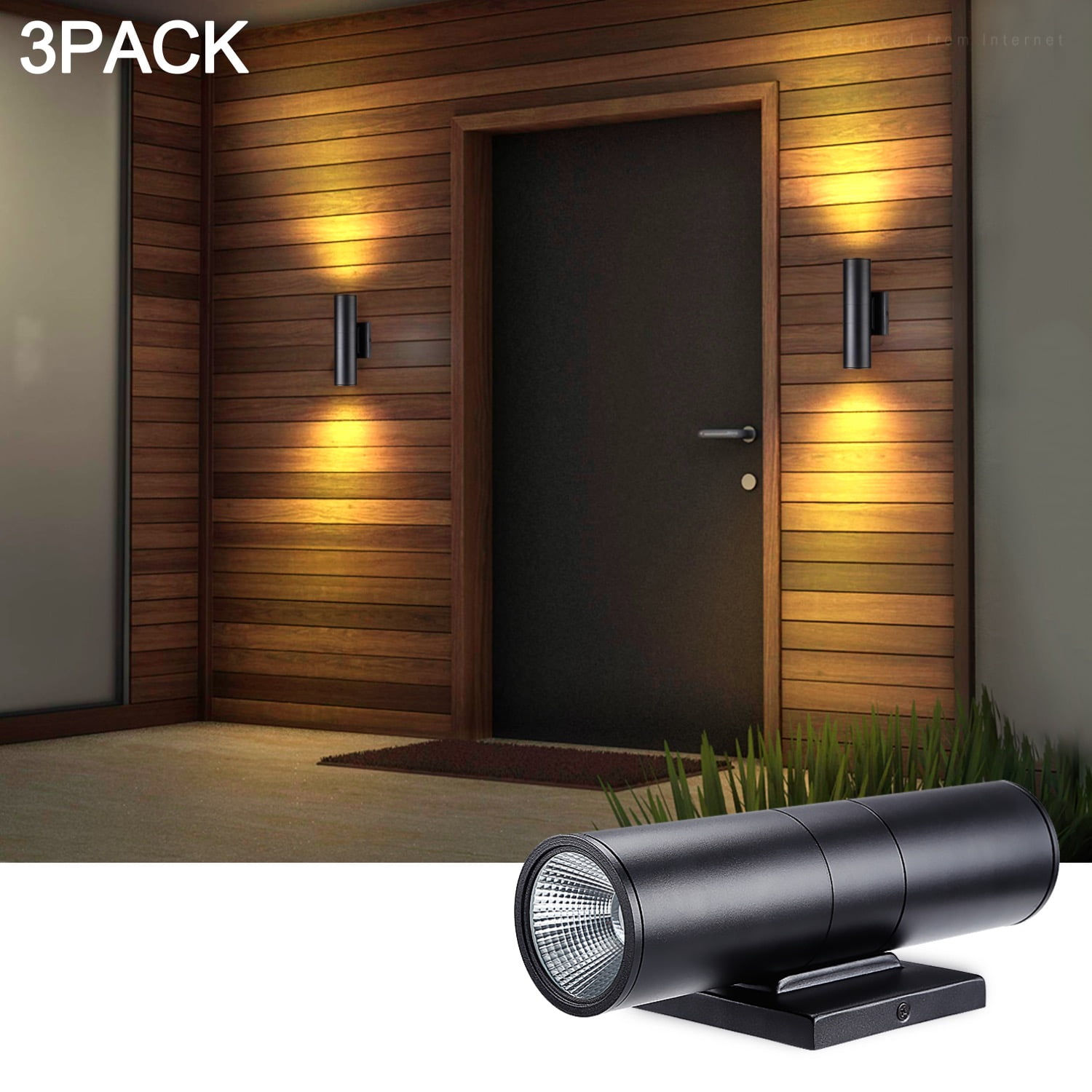 3 Pack LED Cylinder Up Down Wall Light
