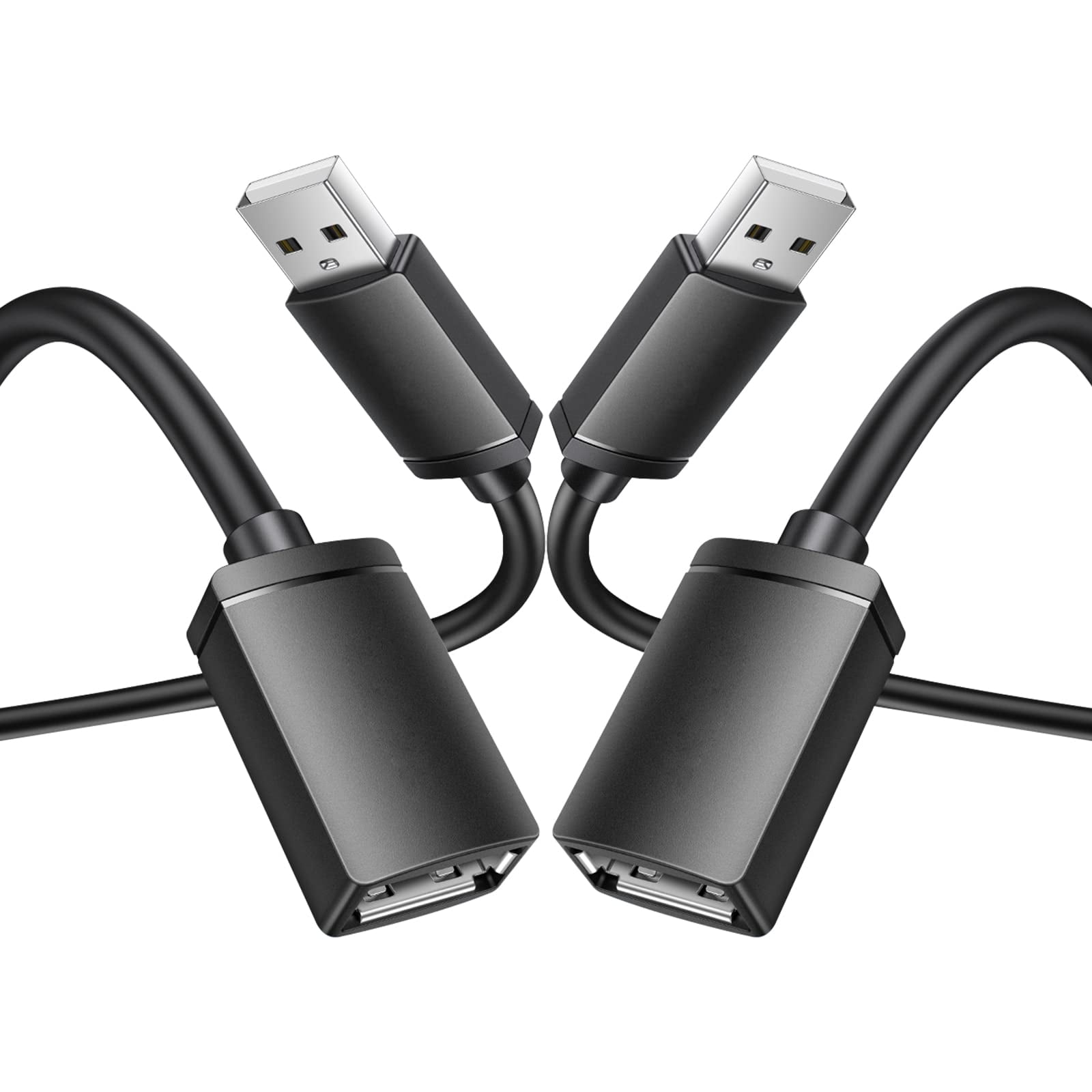 2 Pack 5FT USB 2.0 Extension Cable Type A Male to Female Extension Cord
