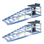 LARBANKE 2-Pack 5T Hydraulic Car Ramps with Night Stickers, 11,000LBS Steel Garage Lift for Auto Oil Changes 9.8-15