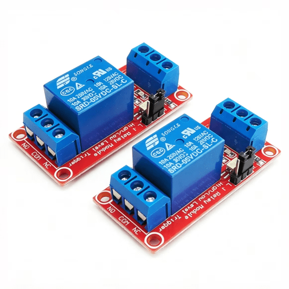 2 Pack 5V 1 Channel Relay Module with Optocoupler Isolation, High/Low Level Trigger Relay Switch Module
