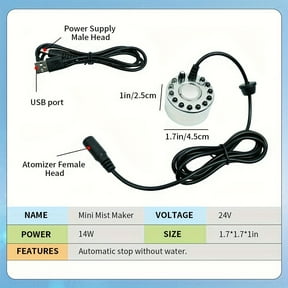 2-Pack 5V USB Silver Fog Machines with Colorful LED Lights, USB Powered Low-Lying Foggers for Indoor Decor, Halloween Party Haunted House Props