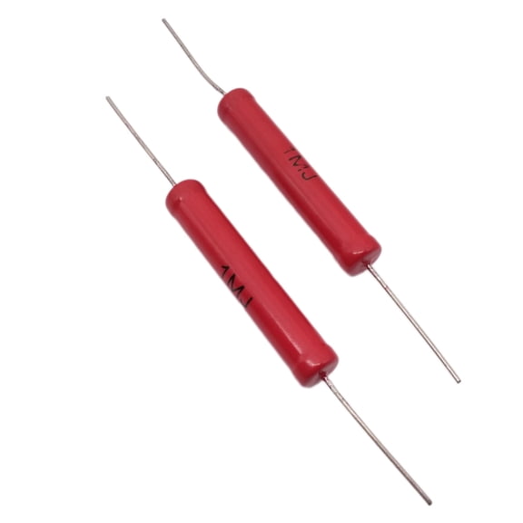 2-Pack 5W 10KV 1M Ohm High Voltage Glass Glaze Ceramic Resistors for Power Supply and Electronic Testing Equipment