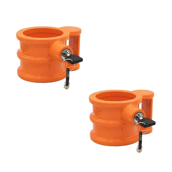 (2 Pack) 5th Wheel King Pin Lock Heavy Duty Powder Coated Cast Iron with Ergo Handle - Anti Theft for RVs, Container, Trailers & Campers - Fifth Wheel Hitch Lock - Travel Accessories