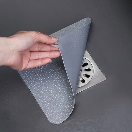 **2-Pack 5x5 Inch Grey Silicone Floor Drain Covers, Anti-Odor Deodorizing Tub Stopper Plugs for Kitchen, Bathroom & Laundry