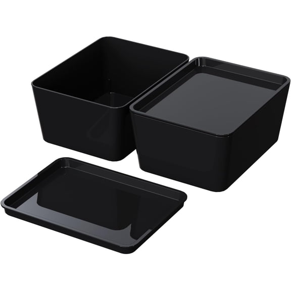 2-Pack 5x7 Inch Plastic Storage Bins with Lids for Home Organization