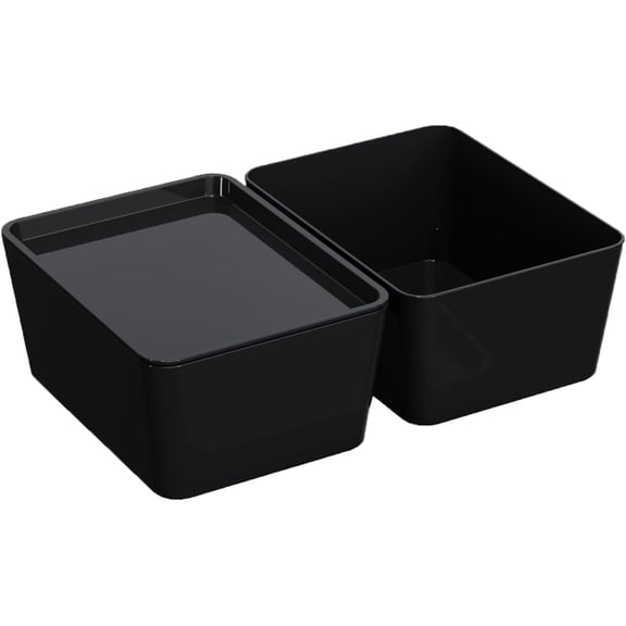 2-Pack 5x7 Inch Plastic Storage Bins with Lids for Home Organization