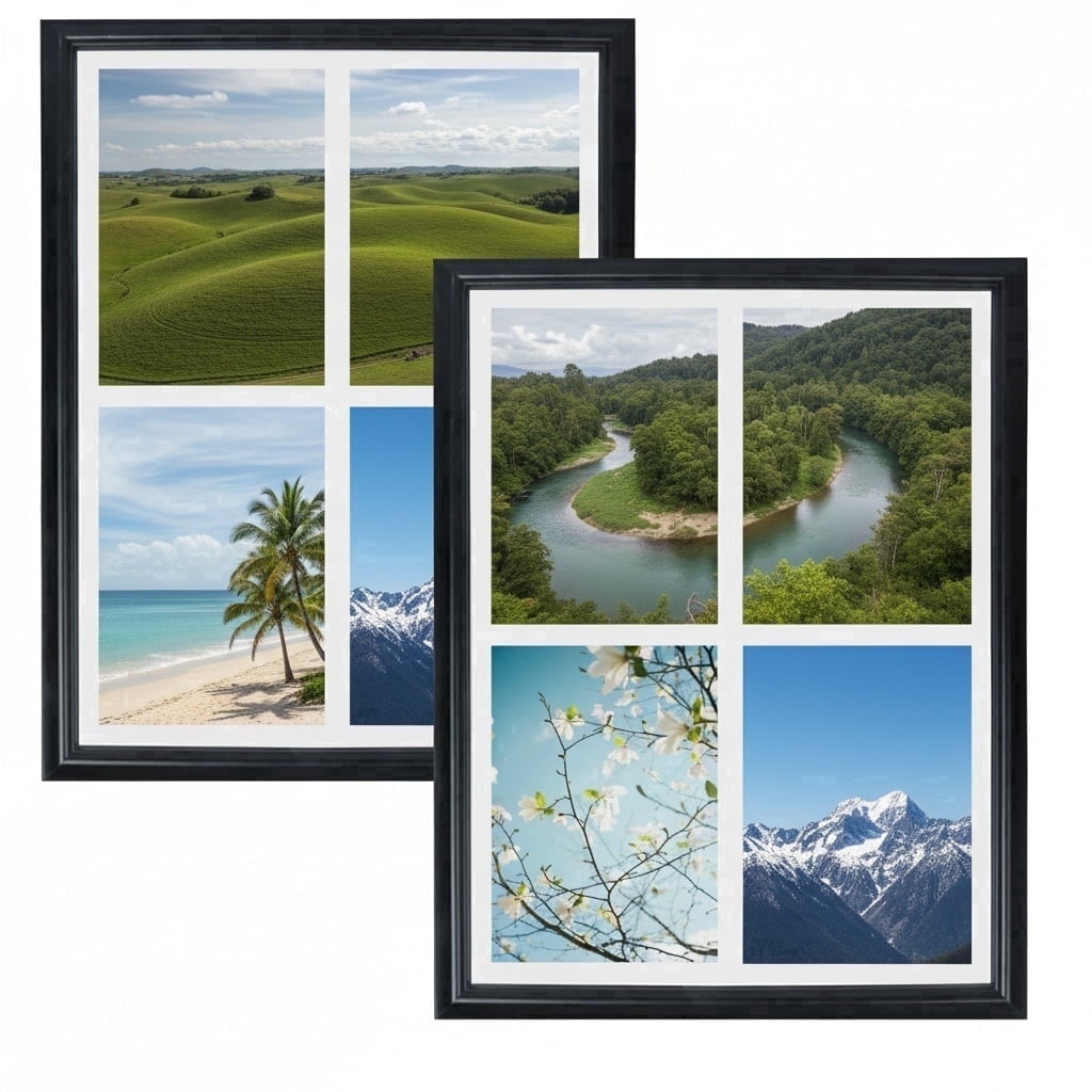 2-Pack 5x7 White Collage Picture Frame with 4 Openings