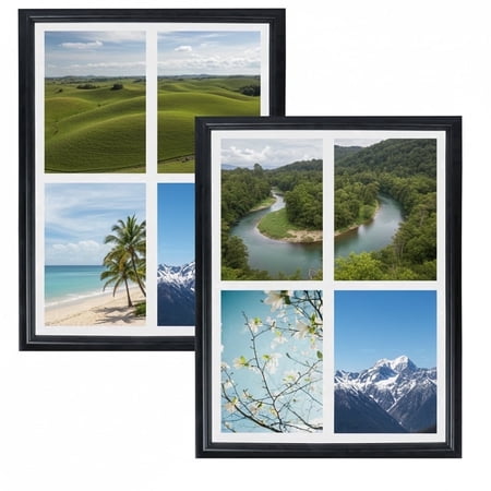 2-Pack 5x7 White Collage Picture Frame with 4 Openings