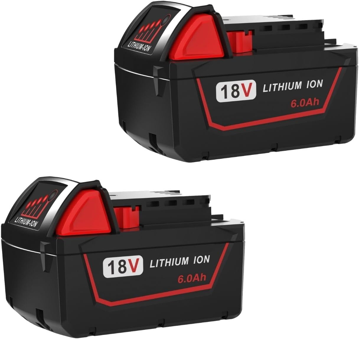 2Pack 8000Ah Replacement for Milwaukee M18 Battery with Charger, 18V Lithium Ion Batteries Compatible with Milwaukee Tool 48-11-1815 48-11-1820 48-11-1840 48-11-1850 48-11-1860 Cordless Power Tools