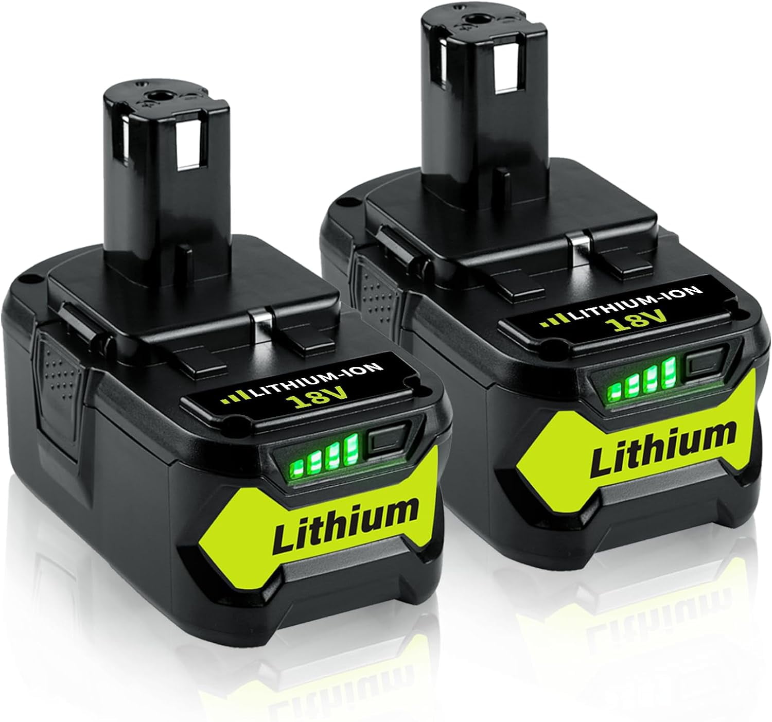 2 Pack 6.0Ah P108 18Volt Battery Compatible with Ryobi 18V Lithium-Ion Battery P109 P107 P105 P104 P103 P102 P190