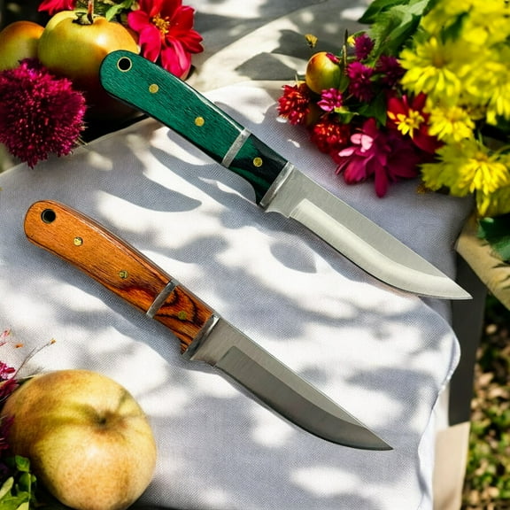 2-Pack 6.37-Inch Fixed Blade Utility Knives with 2.95-Inch Sharp Stainless Steel Blades and Sheaths