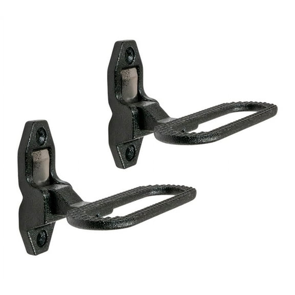 2 Pack 6-5/16" (W) x 4-3/4" (D) Black Galvanized Steel Trailer Folding Step - Fold Down Utility Bed Body Safety 440 LBS Reliable Grab Handle or Step for Trailer RV Bus Camper