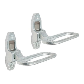 2 Pack 6-5/16" (W) x 4-3/4" (D) Silver Galvanized Steel Trailer Folding Step - Fold Down Utility Bed Body Safety 440 LBS Reliable Grab Handle or Step for Trailer RV Bus Camper