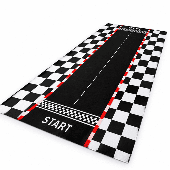 2-Pack 6.56 Ft Checkered Race Car Party Floor Runner Decoration Set