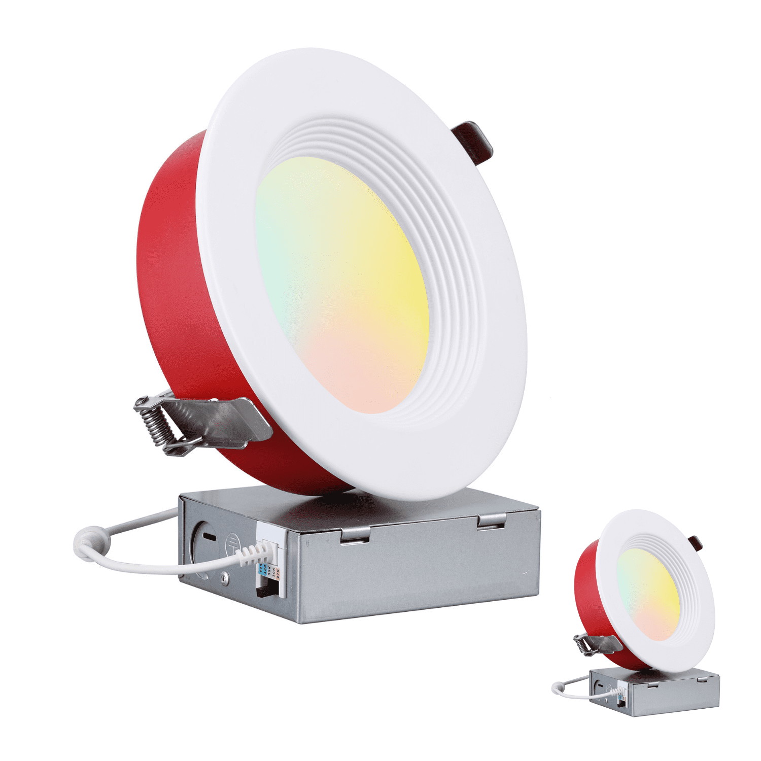2 Pack 6" 5CCT Fire Rated LED Recessed Lights, Deep Baffle Recessed Lighting With J-Box, 15W, 1100lm, CRI90, Dimmable Ceiling Downlight, ETL & ES & T24