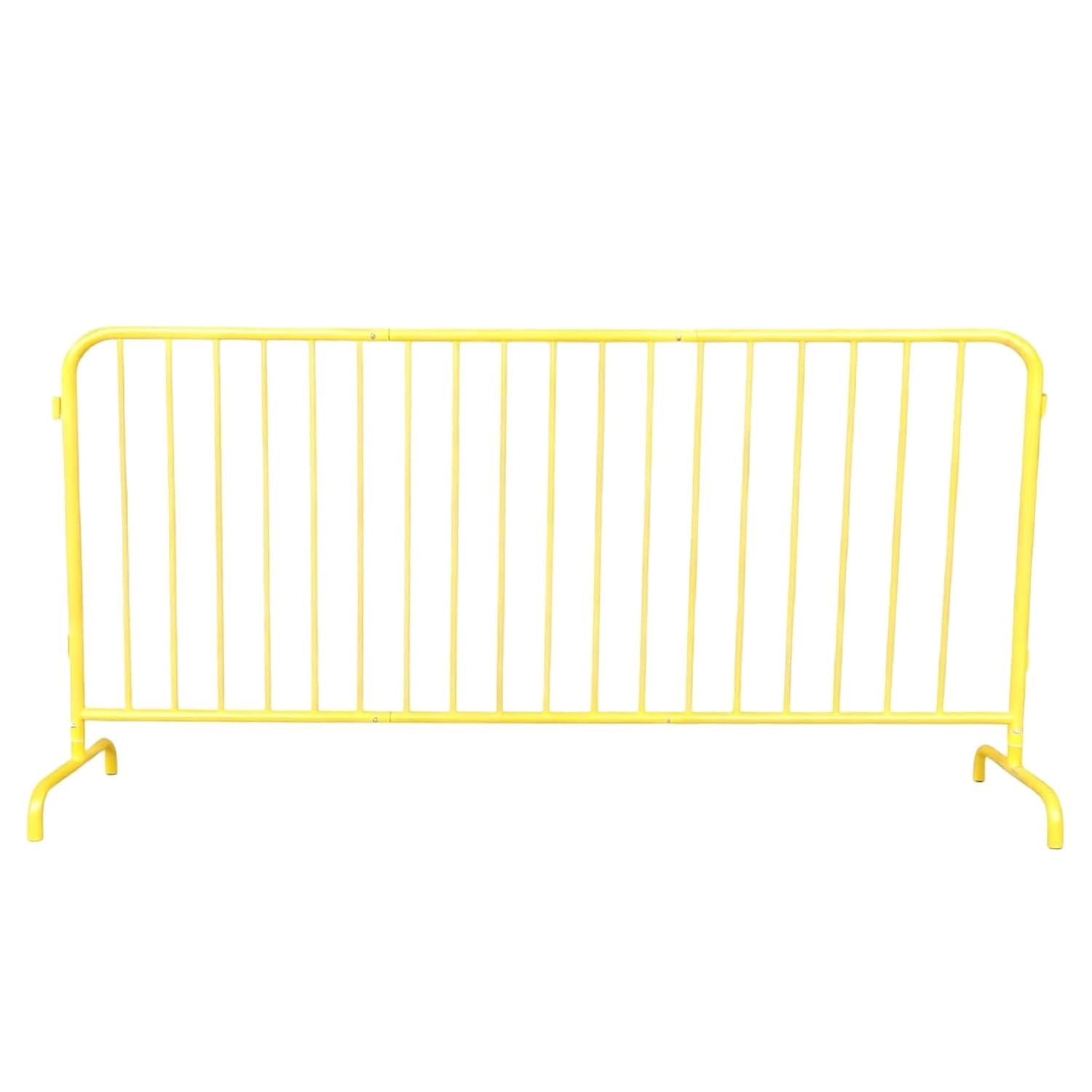 2 Pack 6.5FT Interlocking Steel Barricade, Adjustable Base Crowd ...