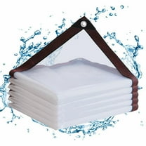 2 Pack 6.5x13 Ft Heavy Duty Clear Waterproof Tarps Outdoor Garden Rainproof Covering,Clear Vinyl Tarp with Grommets,Transparent Waterproof Tarpaulin for Covering Henhouse Porch Canopy Plant Camping