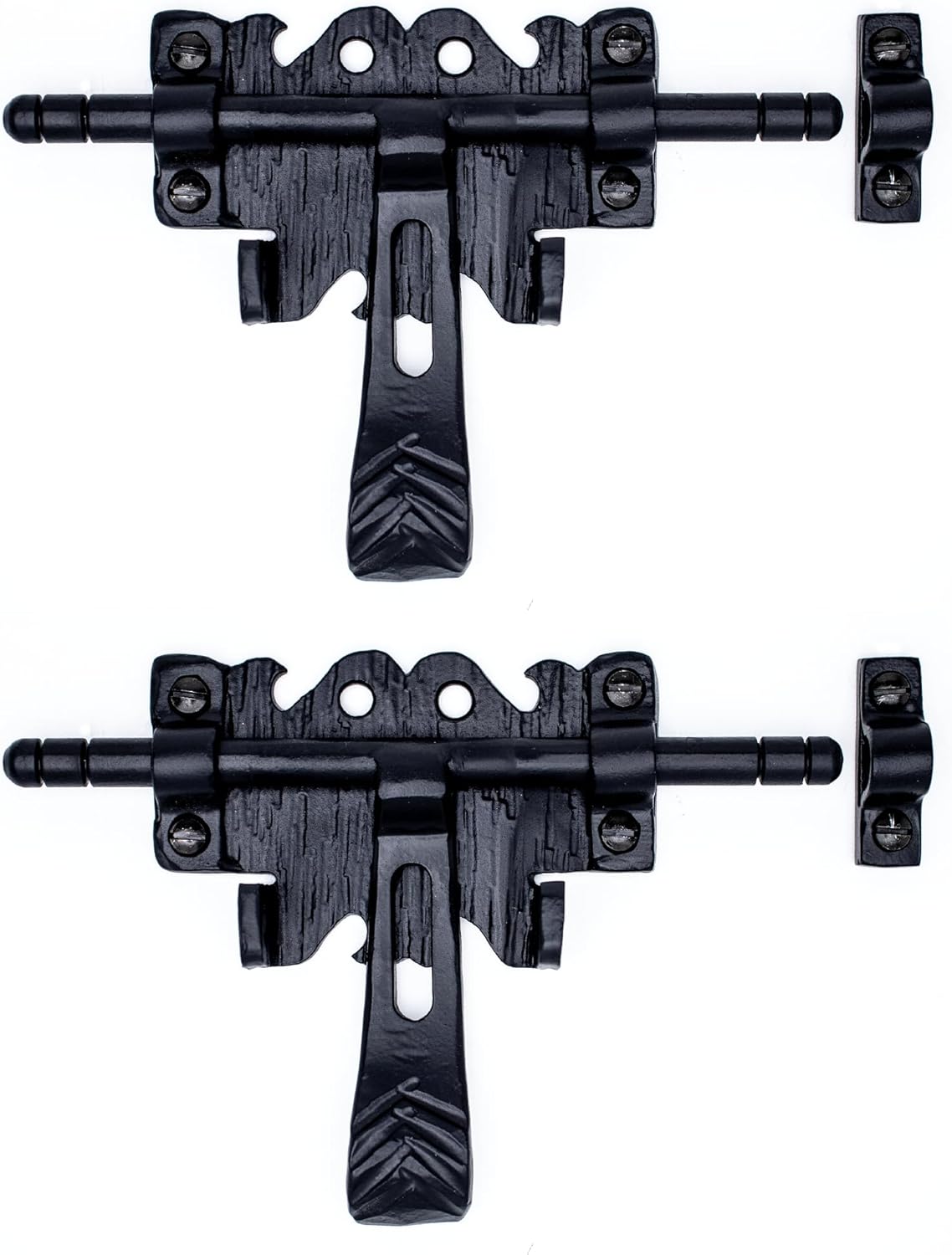 2 Pack 6.75 inch Decorative Bolt Latch Black Small Latch Gate