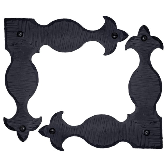 2 Pack 6.75 inch Decorative Corner Brackets Black L Bracket Decorative Corner Brackets Flat Angle Bracket Barn Door Hardware Ornamental Brackets The Sonora Series by HeSLehs