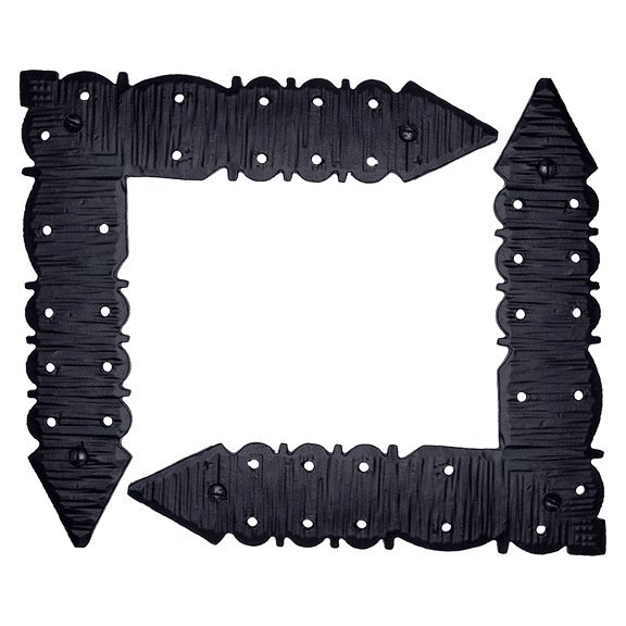 2 Pack 6.75 inch Decorative Corner Brackets Black L Bracket Decorative Corner Brackets Flat Angle Bracket Barn Door Hardware Ornamental Brackets The Zaragoza Series by Borderland Rustic Hardware…