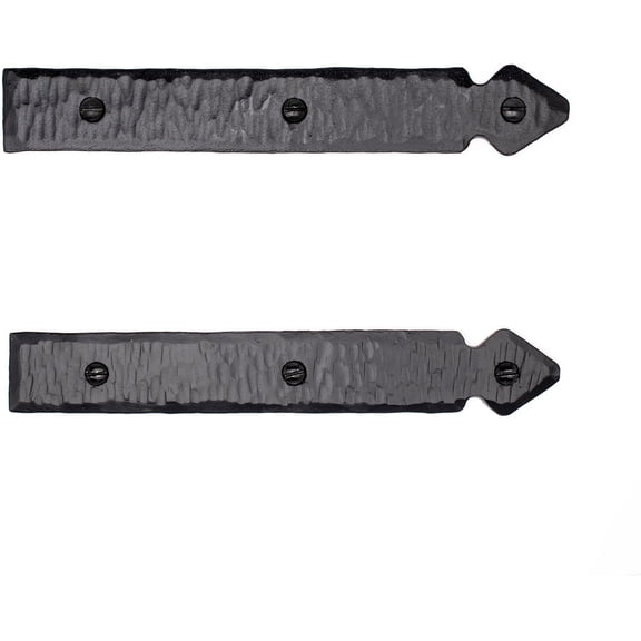 2 Pack 6" Black Faux Strap Hinges - Decorative Dummy Faux Hinge – Handmade Rustic Iron Hinges for Farmhouse Shutter, Carriage Doors, Barn Door, Castle Door, and Gate – The Jamestown Series