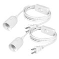 2Pack 6 Feet Pendant Lighting Cord Cable with On/Off Button E26 E27