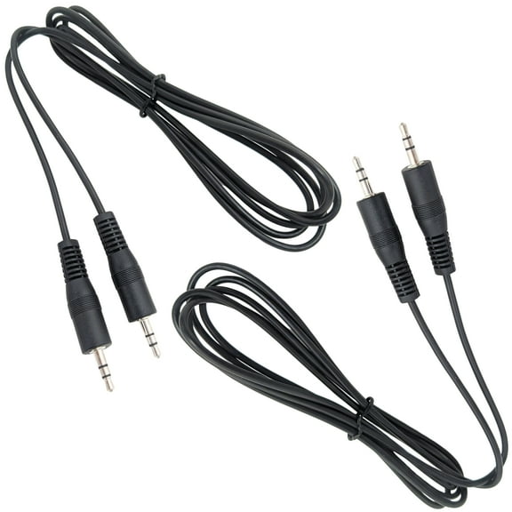 2 Pack 6 Foot 3.5mm Stereo Male to Male Cable, 1/8" M/M TRS Auxiliary Jack AUX Cord - Connect Your Smartphone, Tablet or MP3 Player to Car
