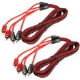 thumbnail image 1 of 2 Pack 6 Ft RCA Cable OFC Interconnect DS18 R6 Competition Rated Performance Red, 1 of 3